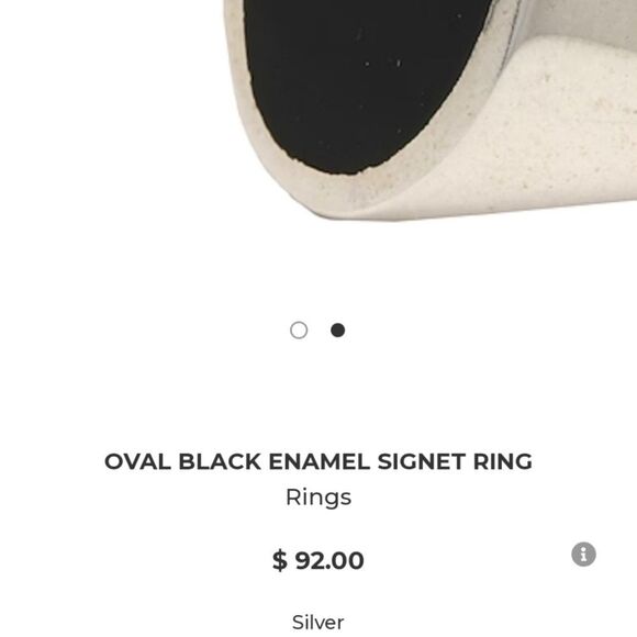 Italy OVAL BLACK ENAMEL SIGNET RING - Picture 2 of 9